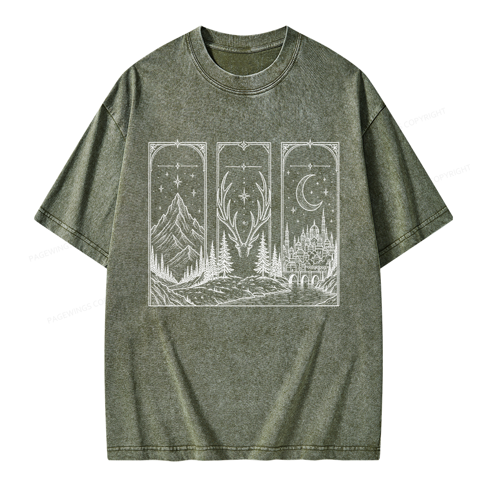 Pagewings Fantasy Book Lover Unisex Washed T-shirt