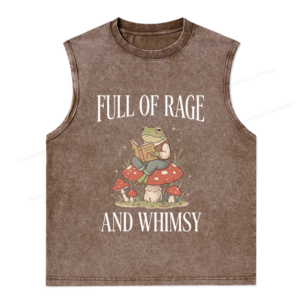 Pagewings Full of Rage and Whimsy Unisex Washed Tank Top