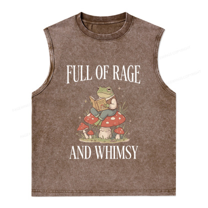 Pagewings Full of Rage and Whimsy Unisex Washed Tank Top