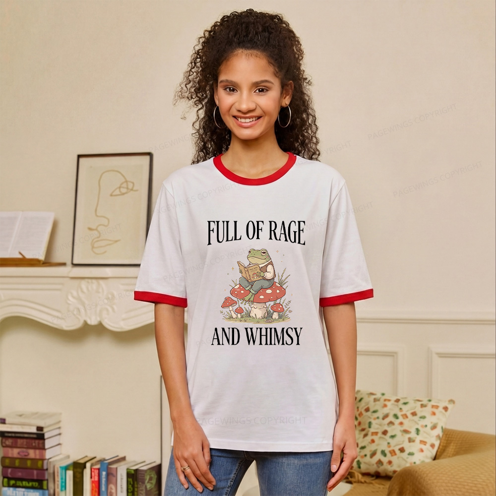 Pagewings Full of Rage and Whimsy  Unisex Ringer T-Shirt 
