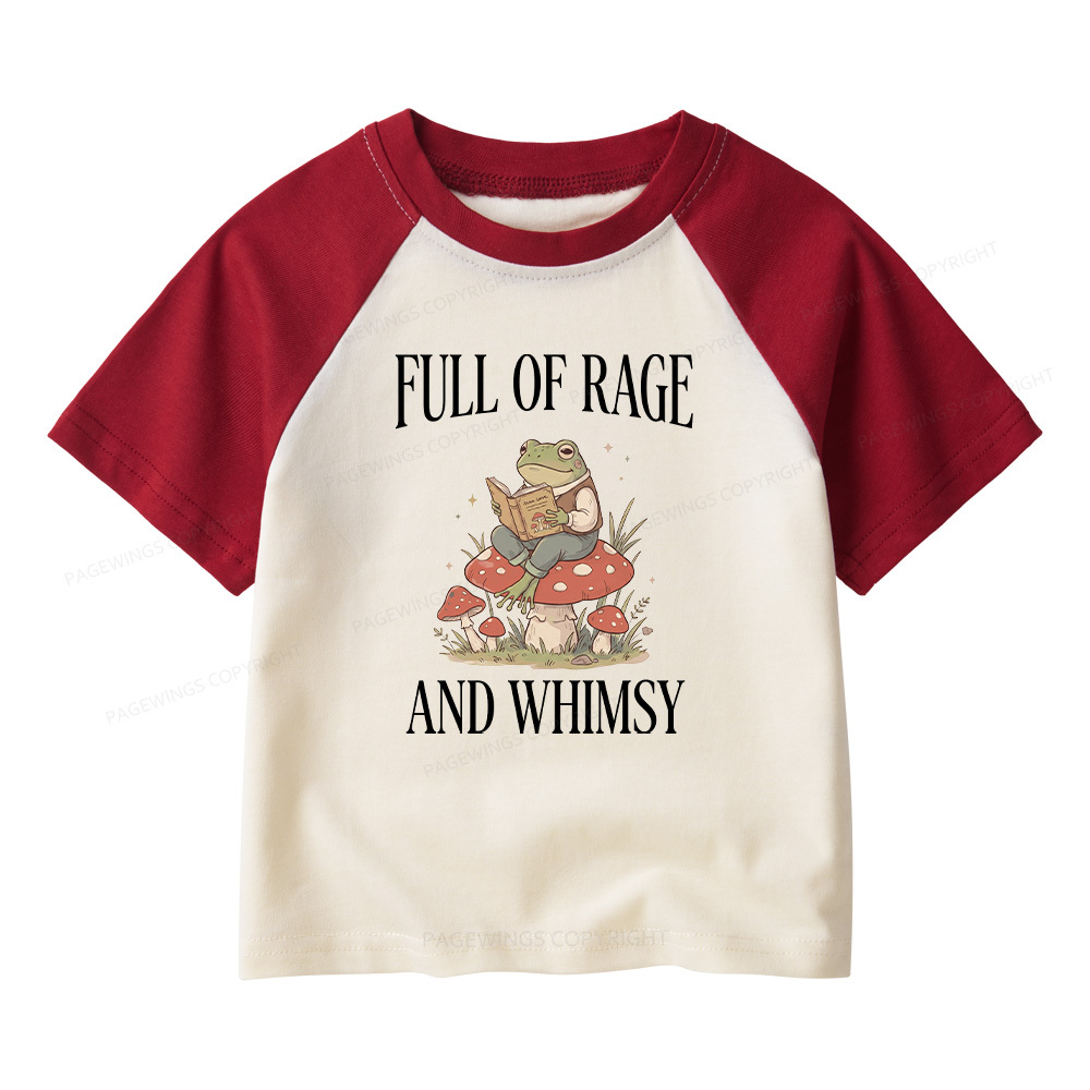 Pagewings Full of Rage and Whimsy Kids Raglan T-shirt