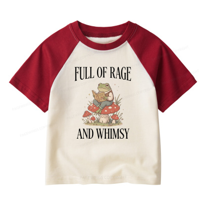 Pagewings Full of Rage and Whimsy Kids Raglan T-shirt 