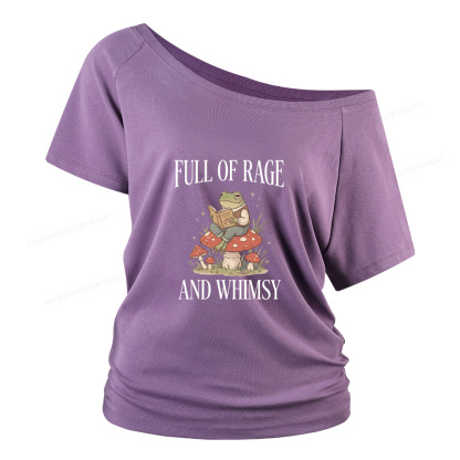 Pagewings Full of Rage and Whimsy Women Off Shoulder T-shirts