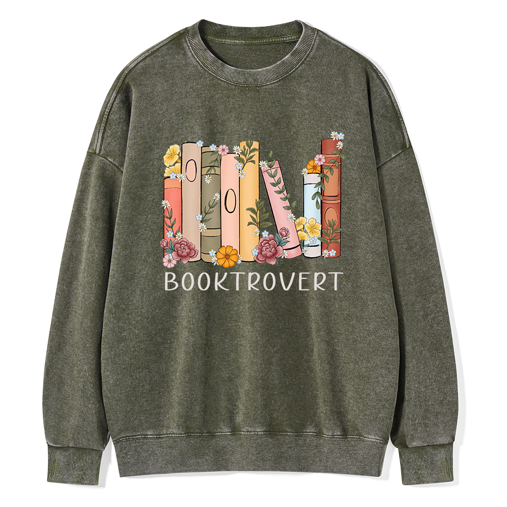 Pagewing Booktrovert Unisex Washed Sweatshirt