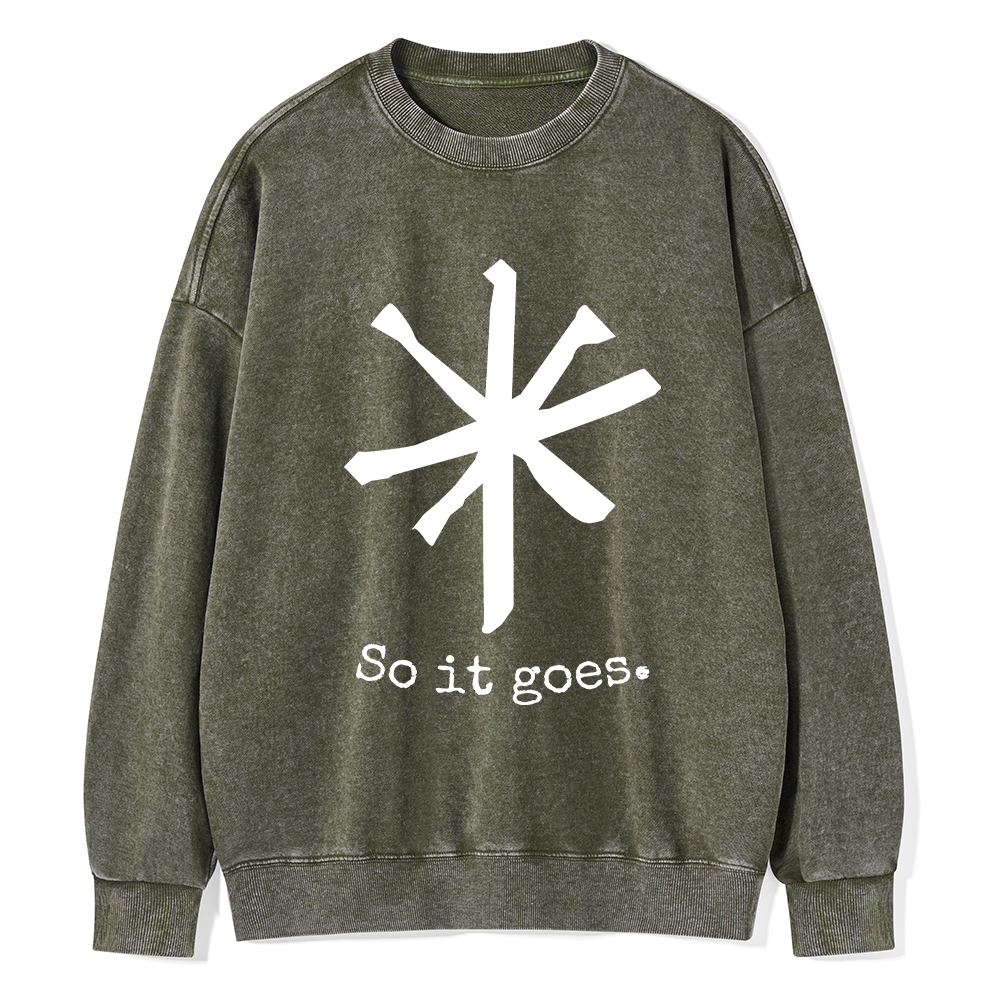 Pagewing So It Goes Unisex Washed Sweatshirt