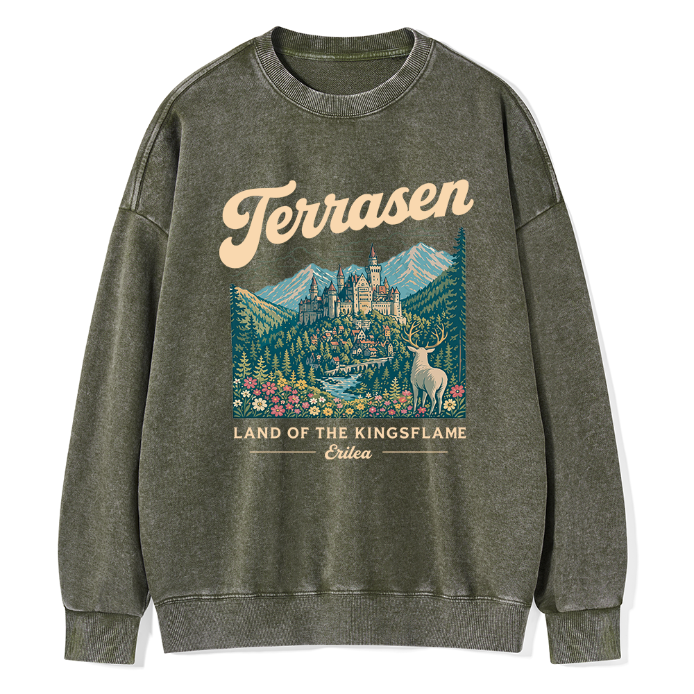 Pagewings Fantasy Book Lover Unisex Washed Sweatshirt