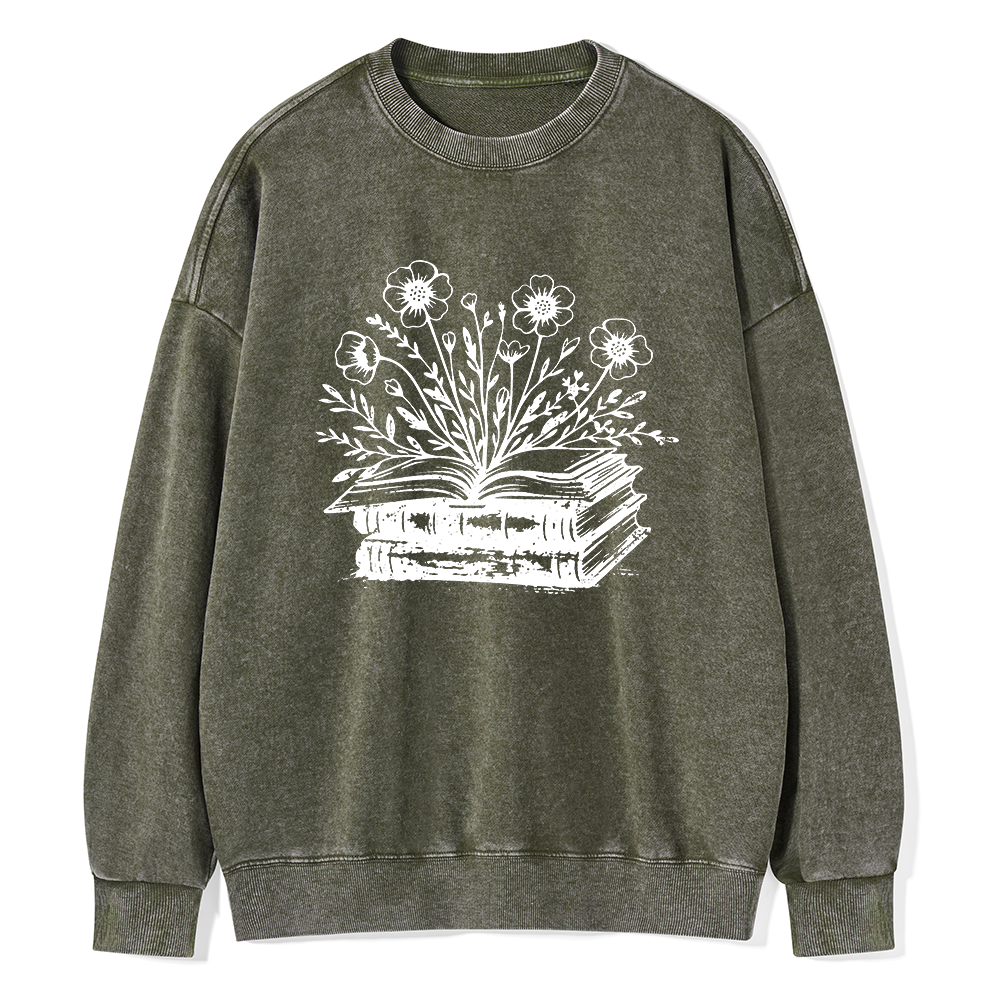Pagewings Vintage Book Unisex Washed Sweatshirt