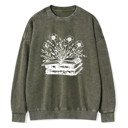 Pagewings Vintage Book Unisex Washed Sweatshirt