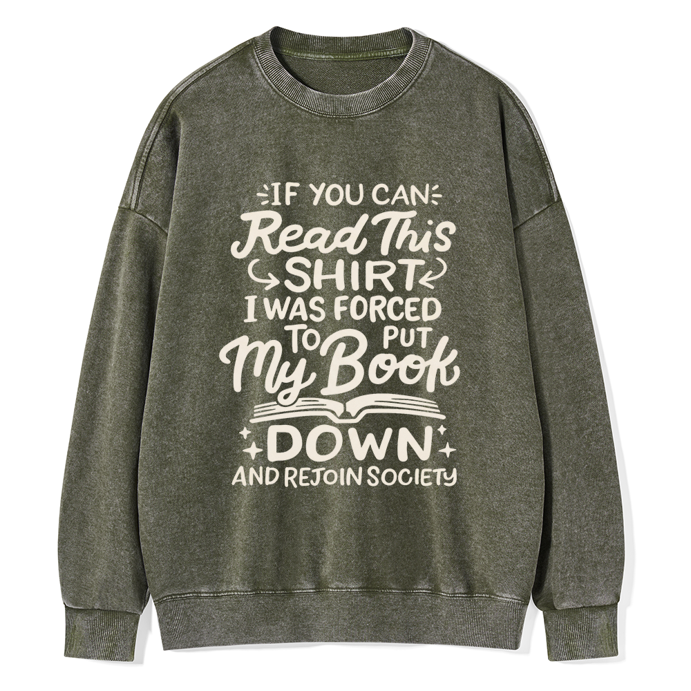 Pagewings Funny Book Lover Unisex Washed Sweatshirt