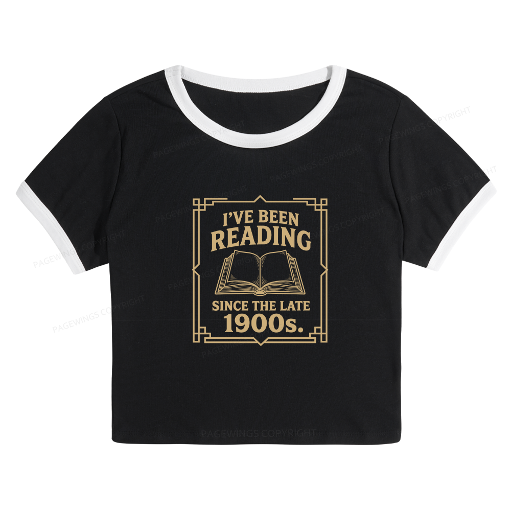 Pagewings I’ve Been Reading Since The Late 1900s Baby Tee Cropped Ringer T-Shirt