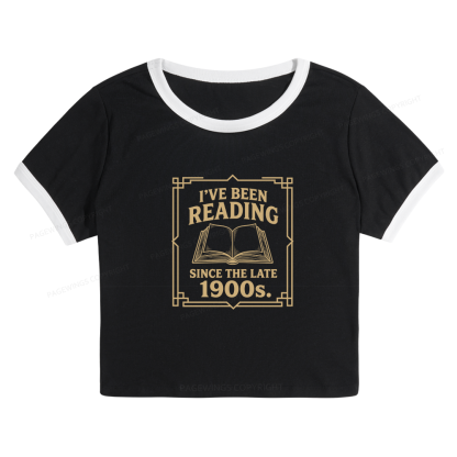 Pagewings I’ve Been Reading Since The Late 1900s Baby Tee Cropped Ringer T-Shirt