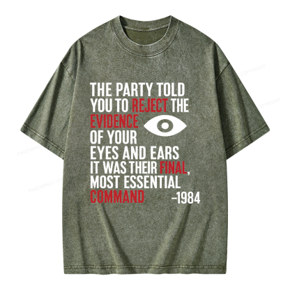 Pagewings Dystopia Quote Unisex Washed T-shirt