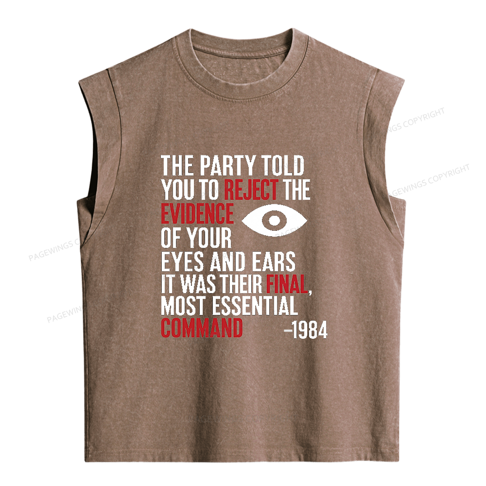 Pagewings Dystopia Quote Women's Washed Tank Top