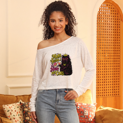 Pagewings Sci Fi Fan Slouchy Long Sleeve Off Shoulder T-shirt
