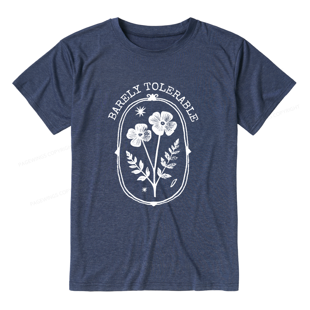 Pagewings Barely Tolerable Unisex Heather T-Shirt