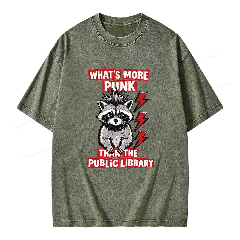Pagewings What's More Punk Than The Public Library Unisex Washed T-shirt