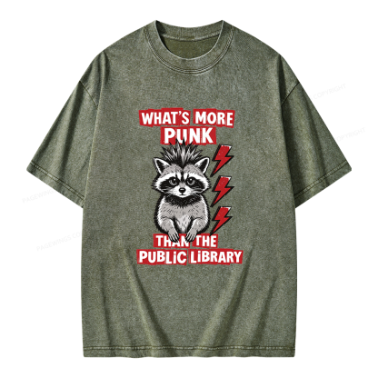 Pagewings What's More Punk Than The Public Library Unisex Washed T-shirt