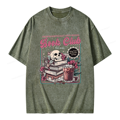 Pagewings Vintage Book Club Unisex Washed T-shirt