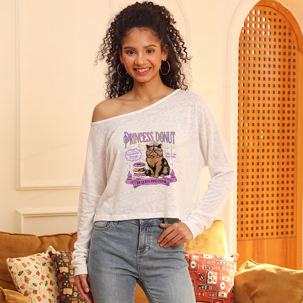 Pagewings Sci Fi Fan Slouchy Long Sleeve Off Shoulder T-shirt