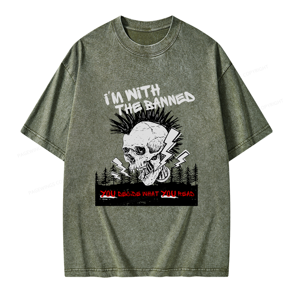 Pagewings I'm with the Banned Unisex Washed T-shirt