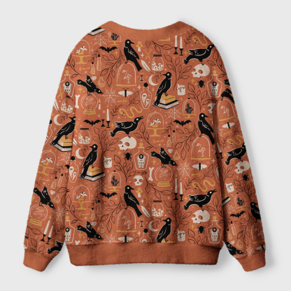 Pagewings Reading Crow Light Knit Unisex Cardigan Sweaters