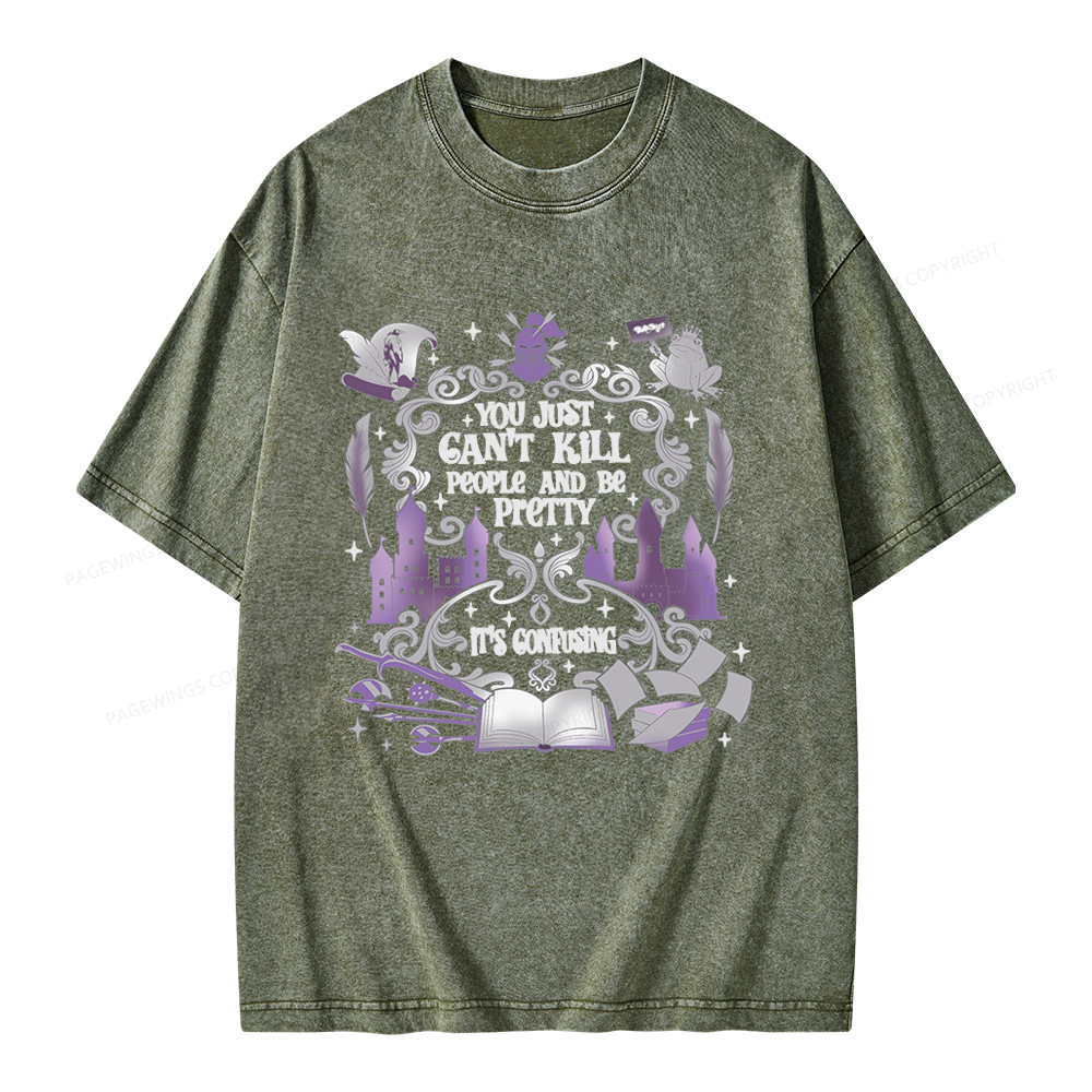 Pagewings Romantasy Book Lovers Unisex Washed T-shirt