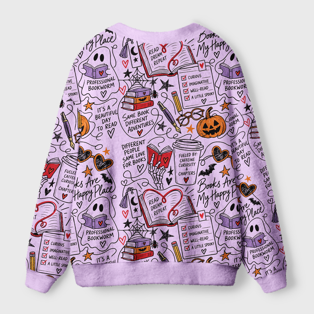 Pagewings Halloween Bookish Light Knit Unisex Cardigan Sweaters
