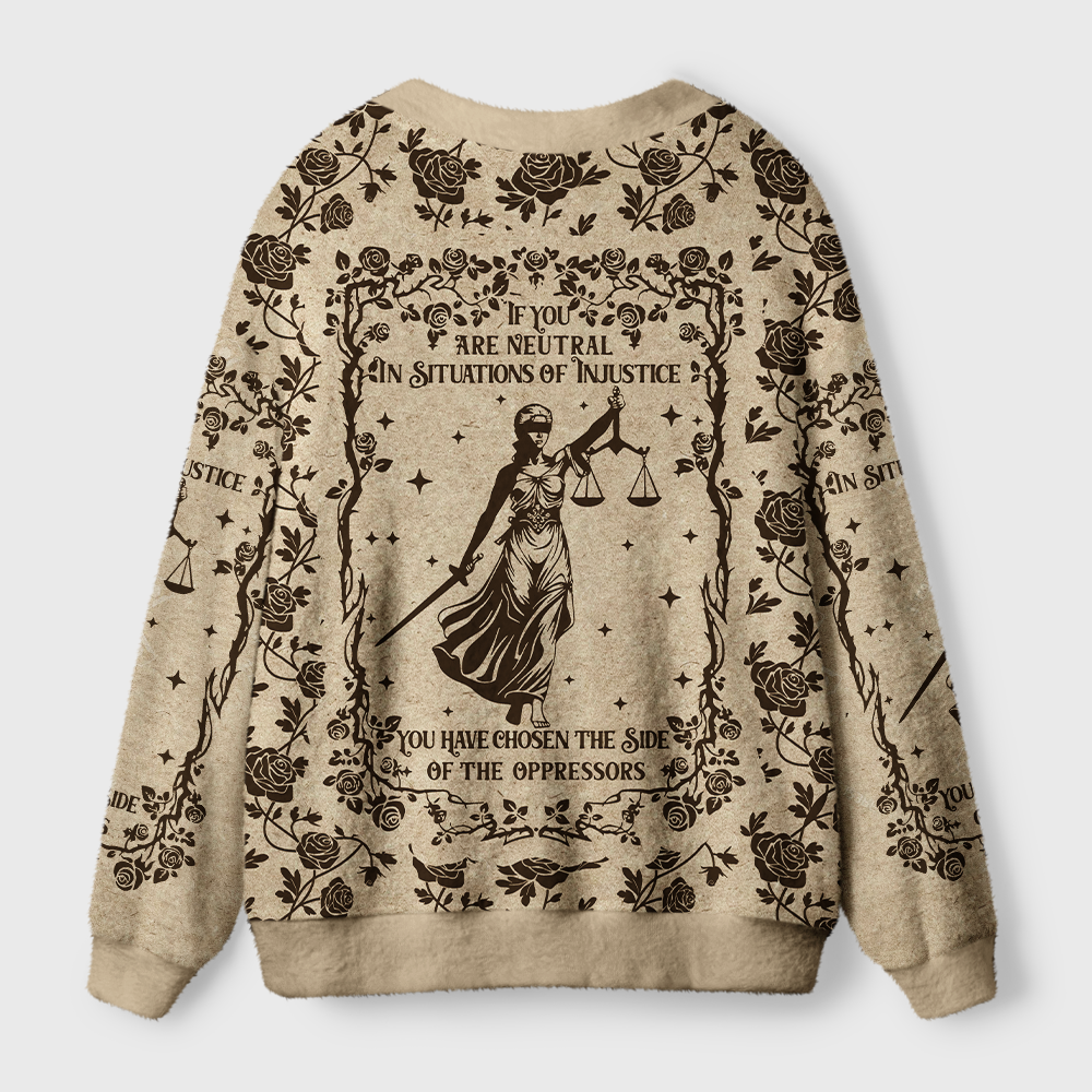 Pagewings Lady Justice Light Knit Unisex Cardigan Sweaters