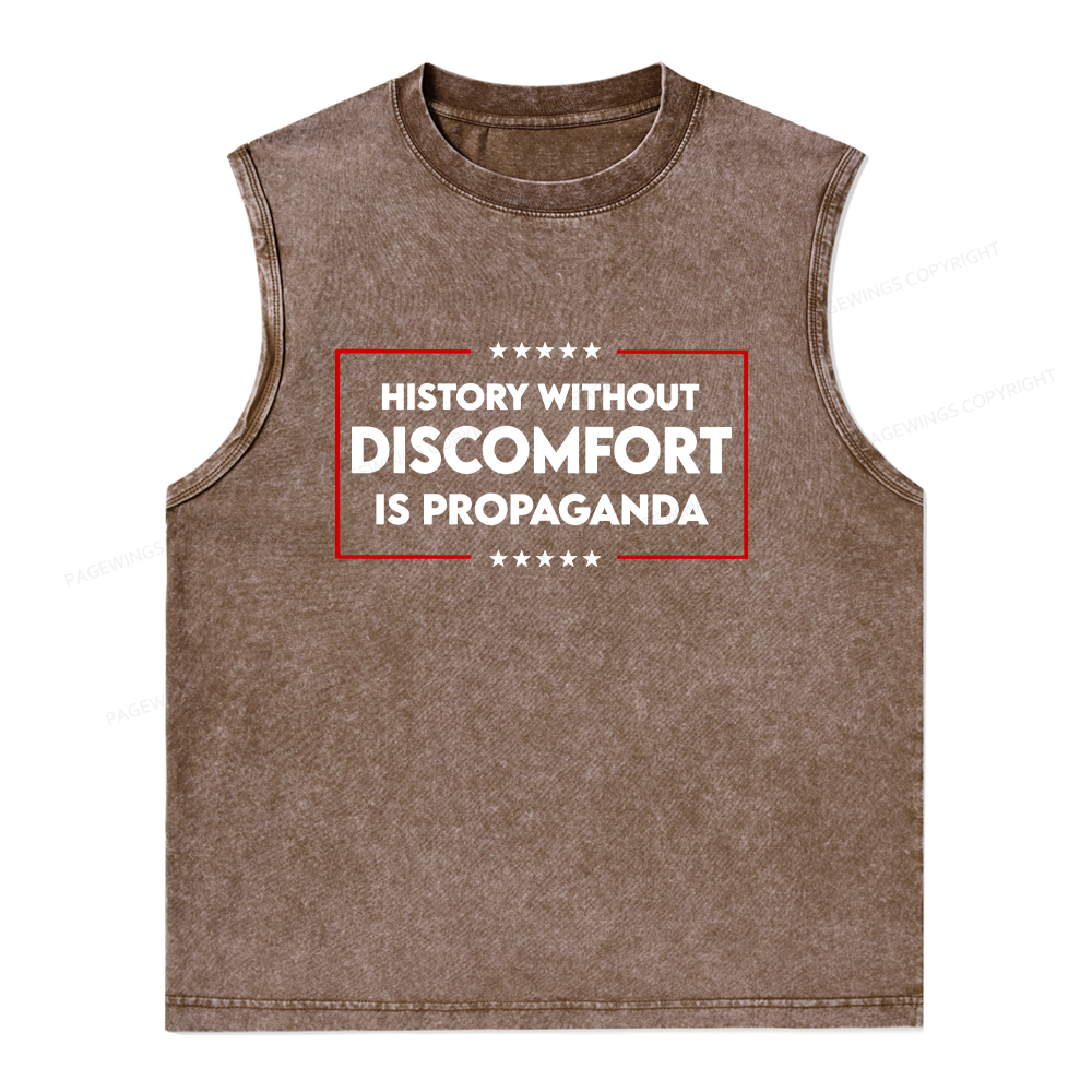 Pagewings History Without Discomfort Is Propaganda Unisex Washed Tank Top