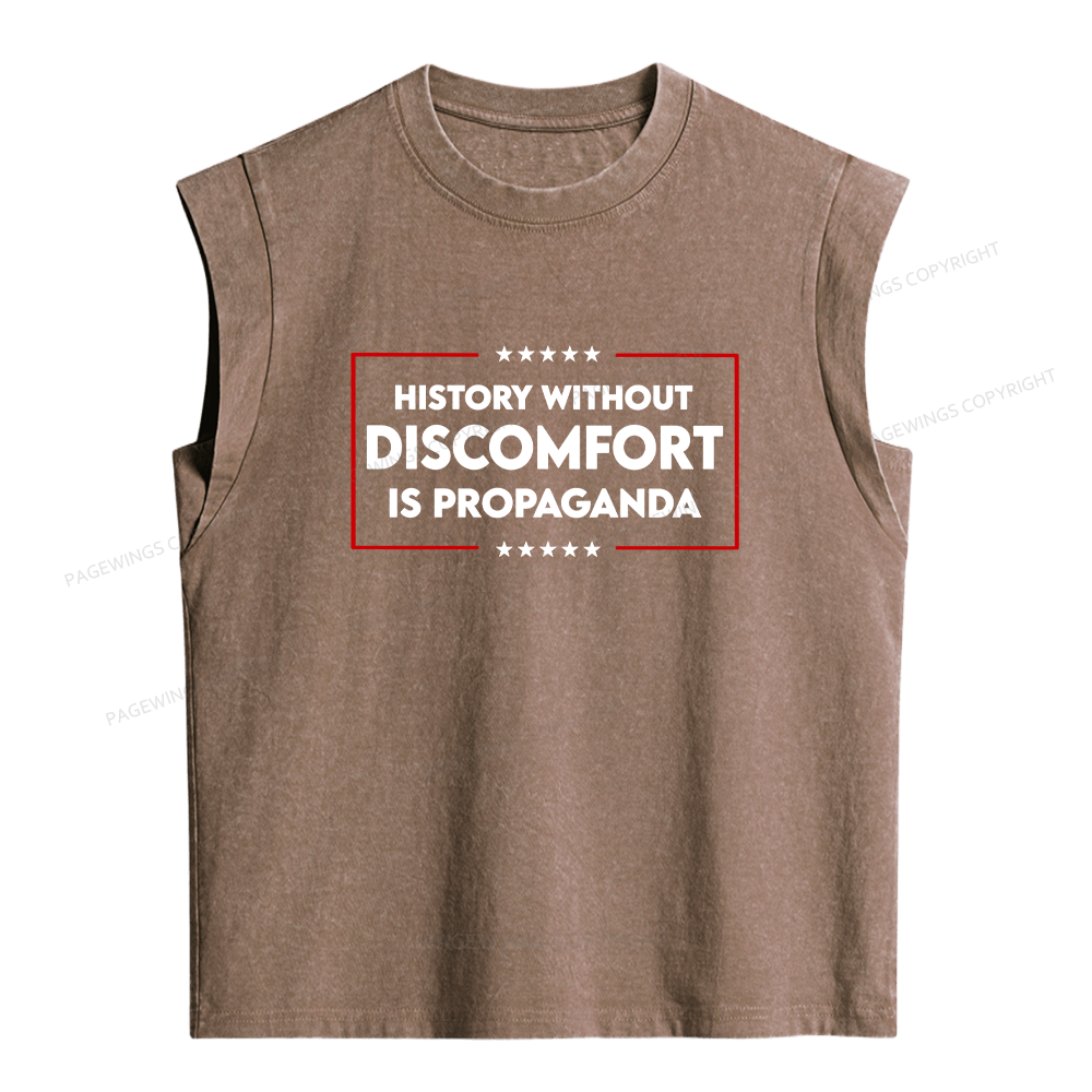 Pagewings History Without Discomfort Is Propaganda Women's Washed Tank Top