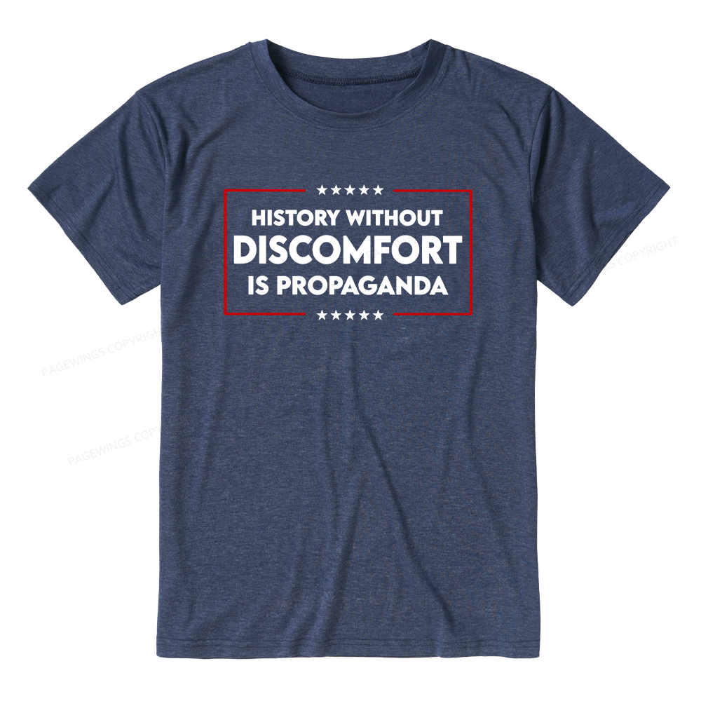 Pagewings History Without Discomfort Is Propaganda Unisex Heather T-Shirt