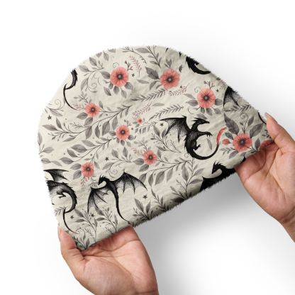 Pagewings Book Dragon Knit Patterned Beanie