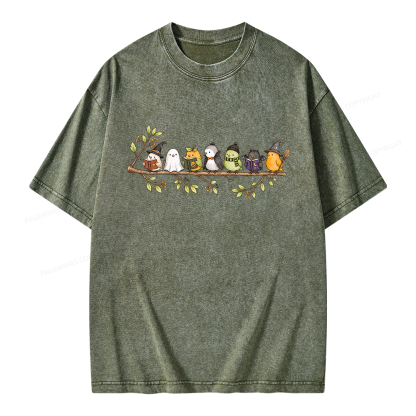 Pagewings Halloween Bird Unisex Washed T-shirt