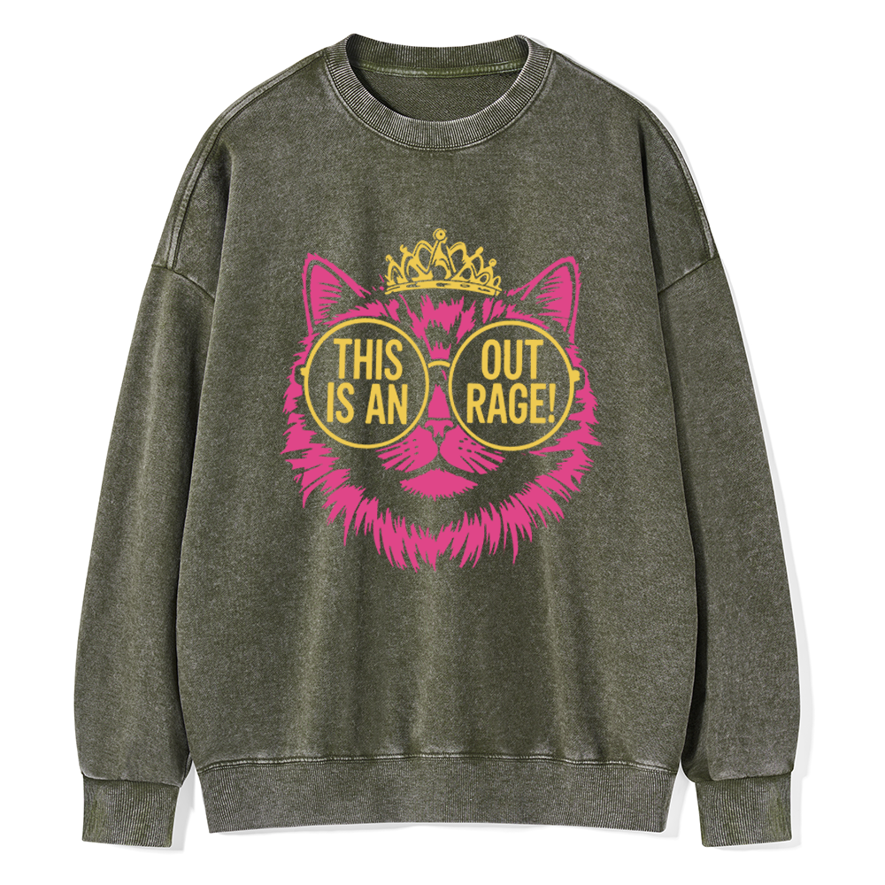 Pagewings This is an Outrage Unisex Washed Sweatshirt