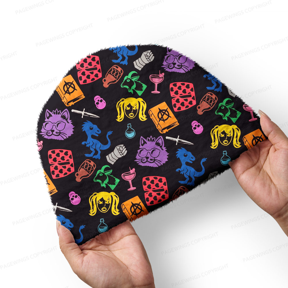 Pagewings Sci Fi Book Lover Knit Patterned Beanie