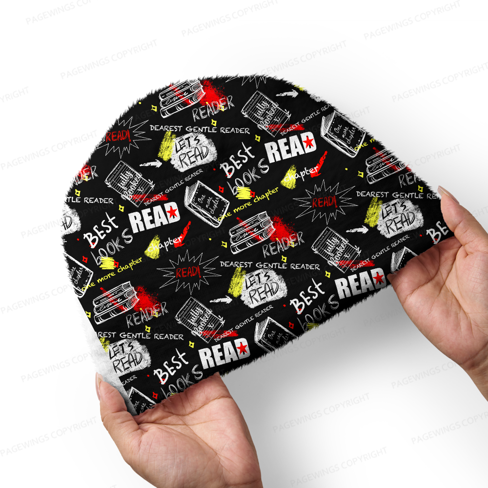 Pagewings Bookish Vibe Knit Patterned Beanie