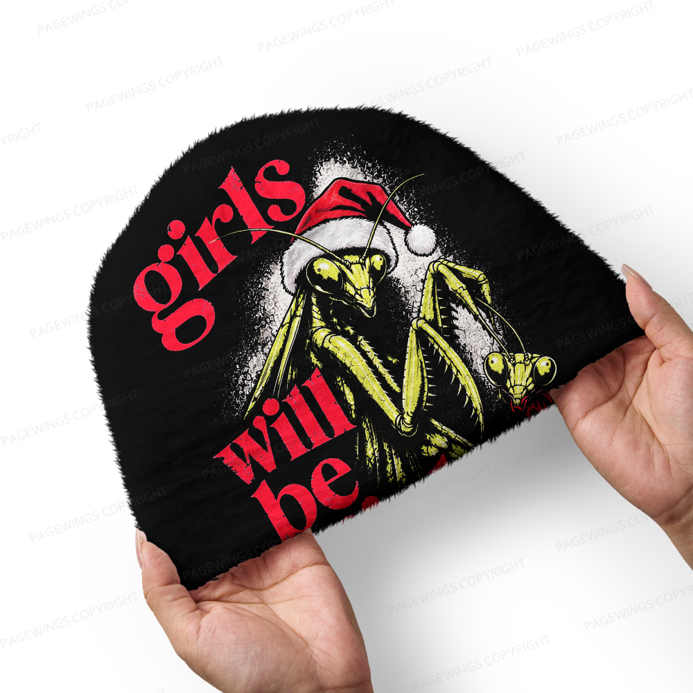 Pagewings Girls Will Be Girls Knit Patterned Beanie