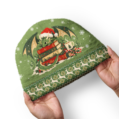 Pagewings Book Dragon Knit Patterned Beanie