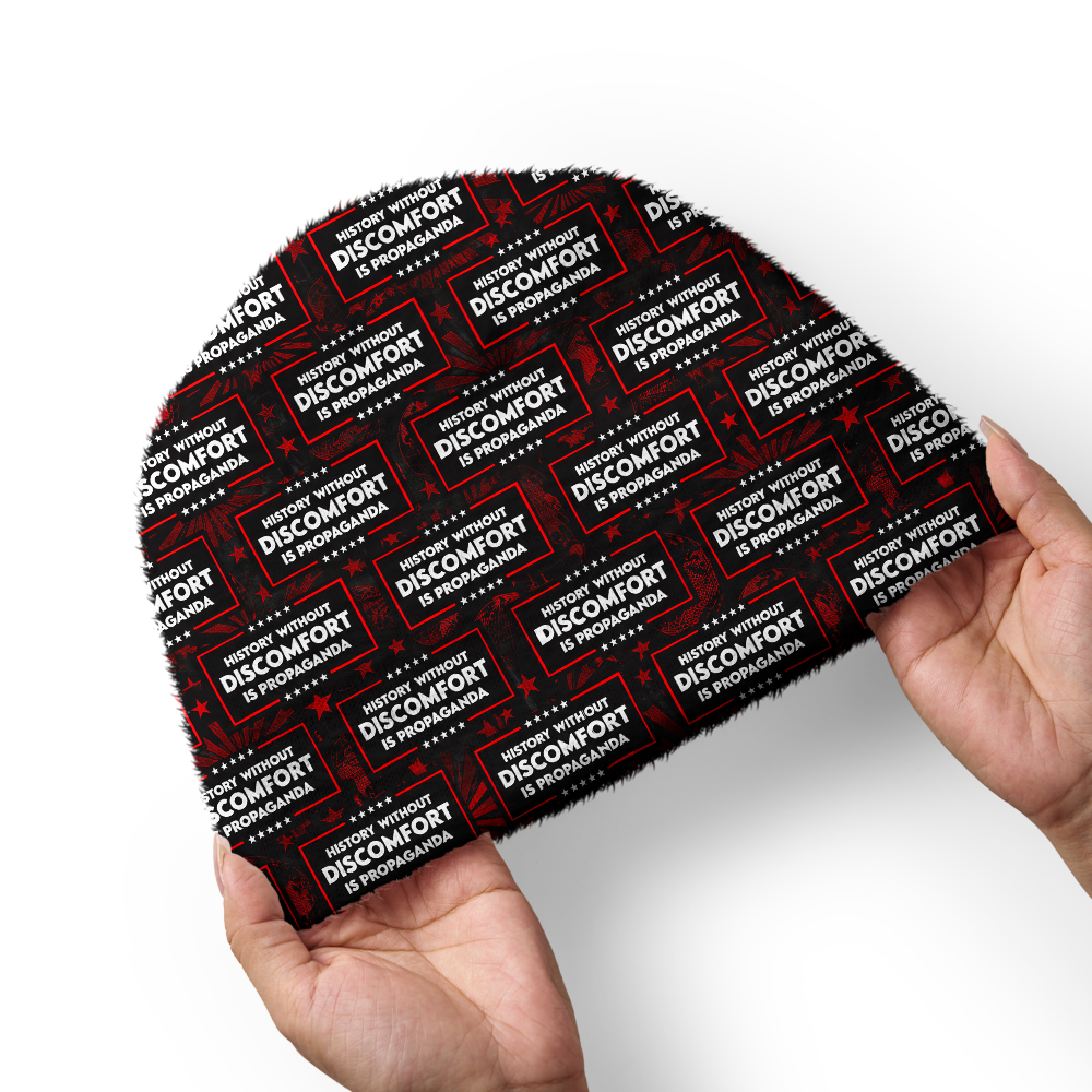 Pagewings History Without Discomfort Is Propaganda Knit Patterned Beanie
