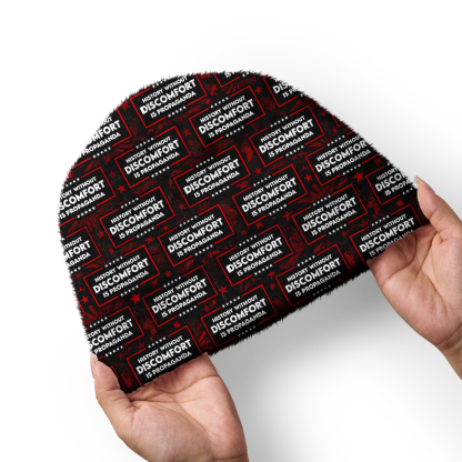 Pagewings History Without Discomfort Is Propaganda Knit Patterned Beanie