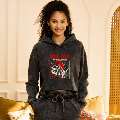 Pagewings Sci Fi Book Lover Washed Crop Hoodie