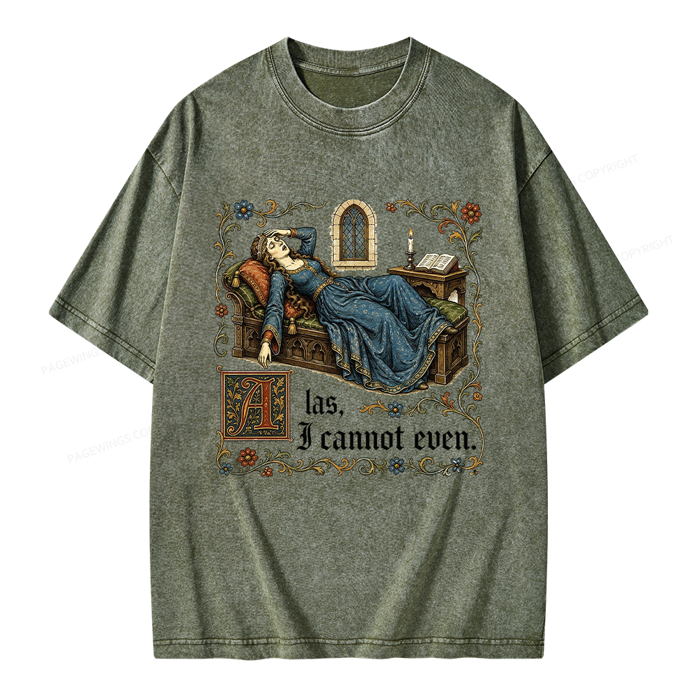 Pagewings Medieval Book Lover Unisex Washed T-shirt