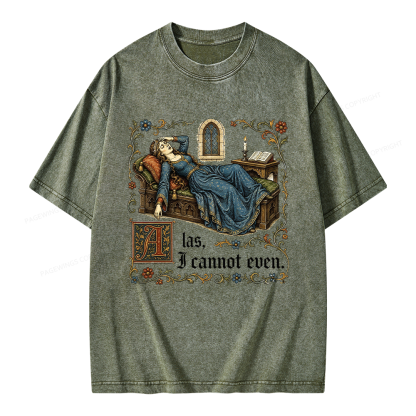 Pagewings Medieval Book Lover Unisex Washed T-shirt