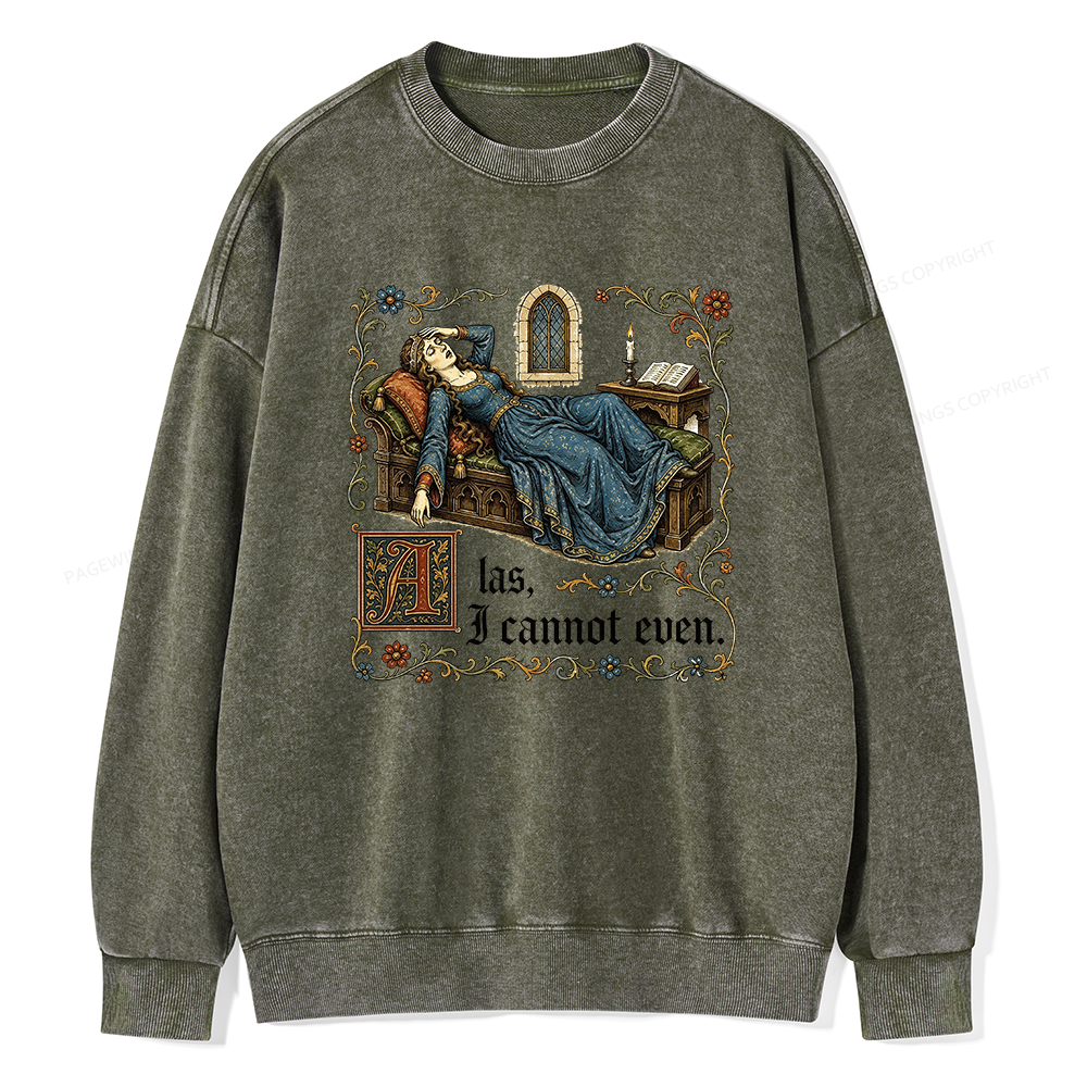 Pagewings Medieval Book Lover Unisex Washed Sweatshirt