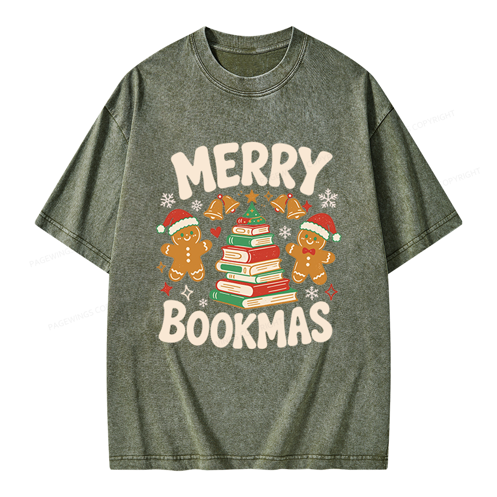 Pagewings Merry Christmas Unisex Washed T-shirt