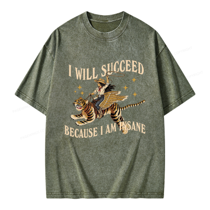 Pagewings I Will Succeed Unisex Washed T-shirt