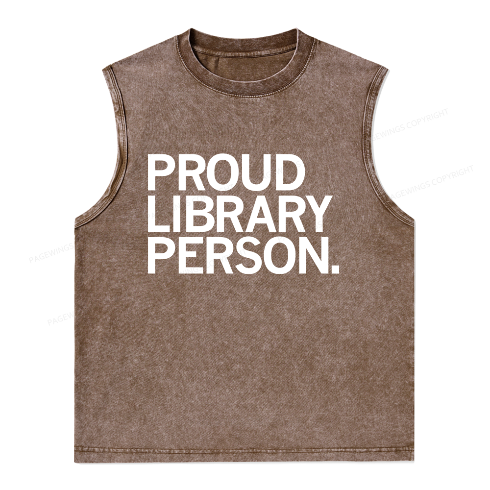 Pagewings  Proud Library Person Unisex Washed Tank Top