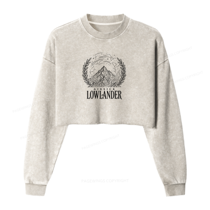 Pagewings Fantasy Books Lover Washed Crop Sweatshirt