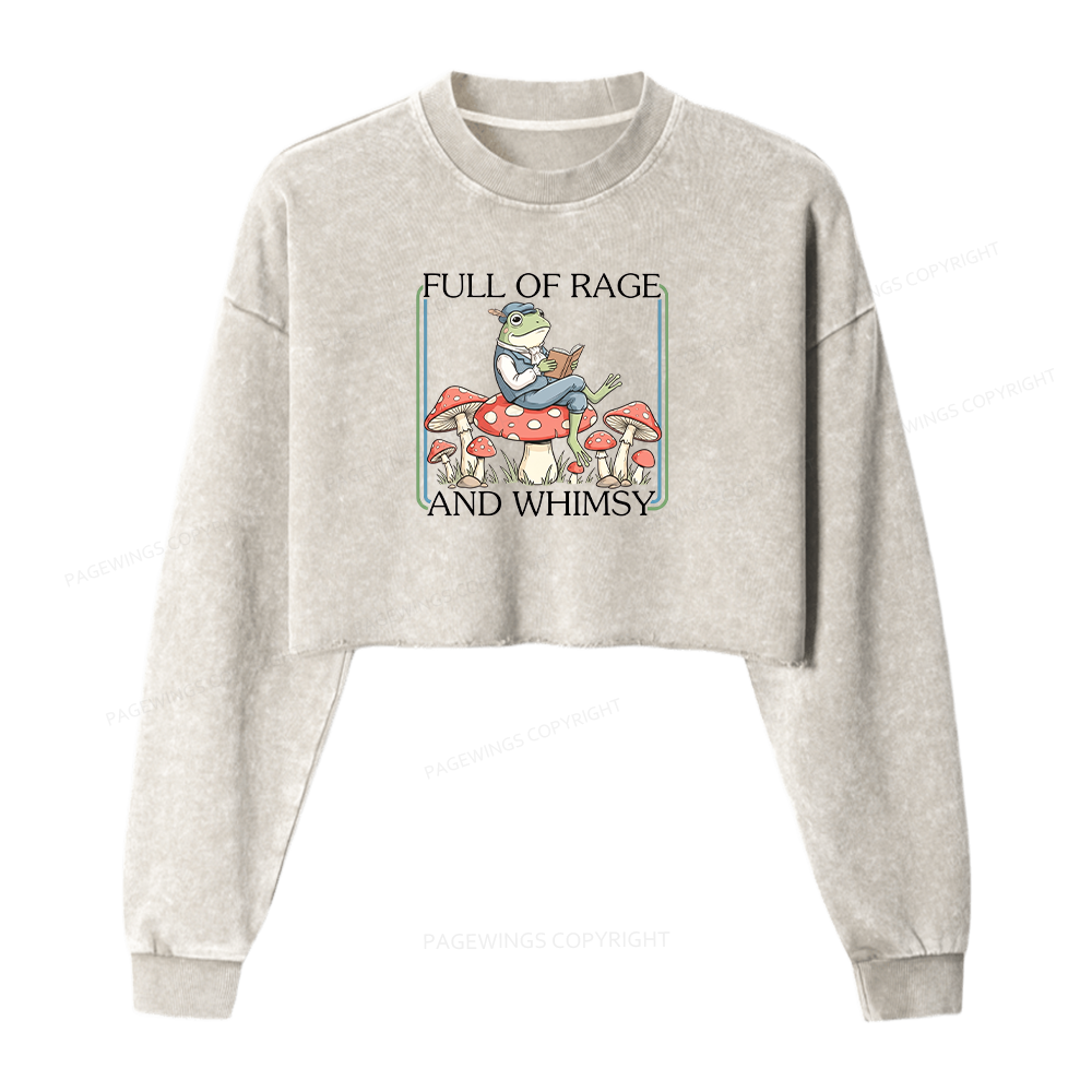 Pagewings Full Of Rage and Whimsy Washed Crop Sweatshirt