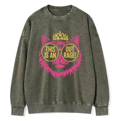 Pagewings This is an Outrage Unisex Washed Sweatshirt